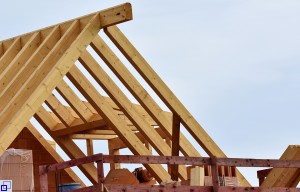 Beispielbild: Dachstuhl eines neugebauten Hauses.