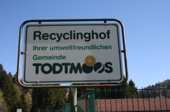Schild Recyclinghof Todtmoos